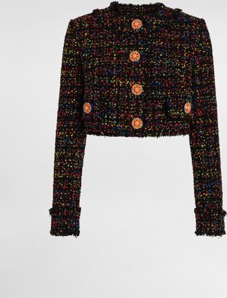 Dolce & Gabbana Short Tweed Jacket - Woman Coats And Jackets Multicolor 38