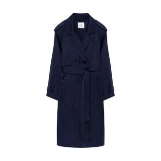Anine Bing Trench Coats, female, Blue, Size: M Rickie Maxi Trench