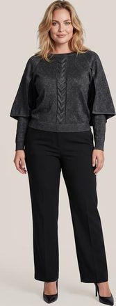 Mart Visser Clarice Lurex Cape Trui Zwart Maxi