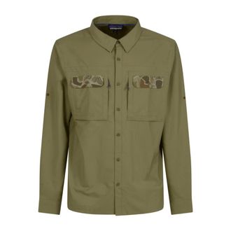 Patagonia Casual Shirts, male, Green, Size: XL L/S Self Guided Sun Shirt