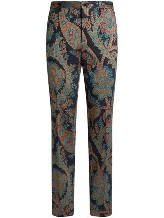 Etro Pantaloni sartoriali con motivo paisley jacquard - Blu