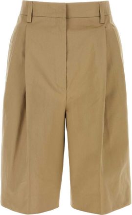 Prada Womens Beige Cotton Bermuda Shorts - Tan - Size EU 34 (Womens)