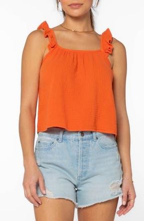 Velvet Heart Rosabella Ruffle Tank in Hot Orange at Nordstrom Rack, Size X-Small