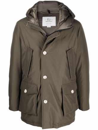 Woolrich hooded padded coat - men - Cotton/Polyamide/Polyamide - 3XL - Green