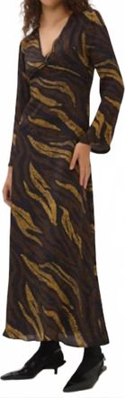 Maria Cher Bowie Cheryl Long Sleeve Dress In Brown