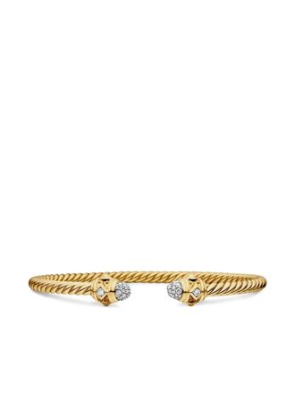 David Yurman 18kt yellow gold Renaissance Cablespira diamond bracelet (3.5mm)