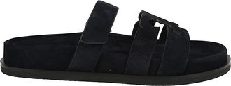 Tory Burch Leren Slippers - Dames - Sandalen - Blauw - 36 EU - Leer - Schoenen