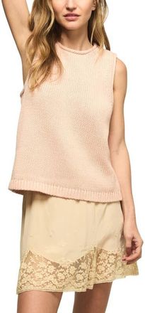 Lucky Brand Roll Neck Cotton Sweater Tank in Rose Smoke at Nordstrom, Size X-Large