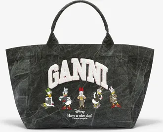 Ganni x Disney Daisy Duck Bleached XXL Tote Size One - Black