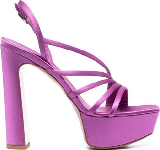 Le Silla Scarlet platform strappy sandals - women - Satin/Goat Skin/Calf Leather/Rubber - 39 - Purple