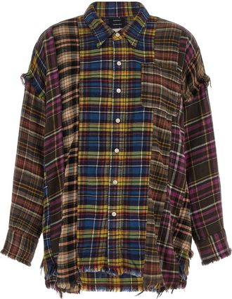 R13 Oversized Patchwork Shirt - Dames - Overhemden - Veelkleurig - S - Katoen - Overhemden