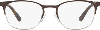 Emporio Armani 53mm Round Optical Glasses in Matte Brown at Nordstrom