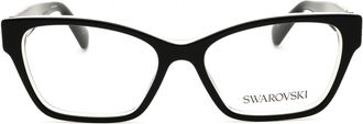 Swarovski 0SK20131015 Black-and-White Plastic Frame Eyeglasses - Black