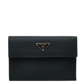 Prada Pre-owned Portafoglio Trifold in Nylon e Pelle con Logo Triangolare - - Pre-owned - Donna - Nero - ONE SIZE