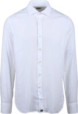 Sonrisa White Classic Long-Sleeve Shirt With Button-Down Front