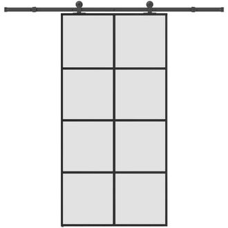 vidaXL Vidaxl - Puerta Corredera Set Herrajes Vidrio Esg Aluminio 102,5x205 Cm