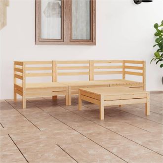 vidaXL 4 Pcs Jardim Lounge Pinho Solid - 278488