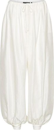 Rotate Gestreept Balloon Broek - Dames - Broeken - Wit - L - Polyester - Broeken