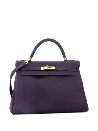 Herm&egrave;s Kelly Handbag Purple Togo with Gold Hardware 32 satchel - women - Calf Leather - One Size