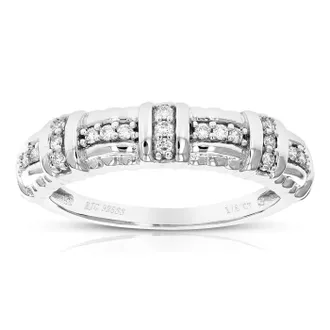 Vir Jewels 1/6 cttw Lab Grown Diamond Ring in Sterling Silver For Women