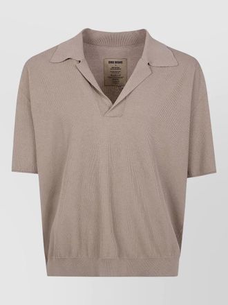Uma Wang ribbed crepe polo shirt short sleeves