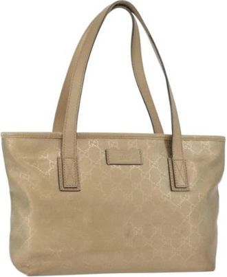 Gucci Pre-owned Vintage Tote Bag - Dames - Vintage Shopper - Beige - ONE Size - Leer - Vintage