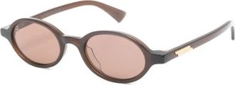 Bottega Veneta Ovale Zonnebril - unisex - Zonnebrillen - Bruin - 47 MM - Nylon - Accessoires