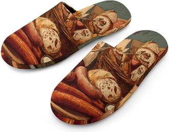 Generic German Sausages French Fries Mens House Slippers Slip Indoor Slipper On Shoes Warm Outdoor