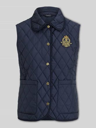 Lauren Ralph Lauren Regular Fit Steppweste mit Umlegekragen in Marine, Gr&ouml;&szlig;e XL