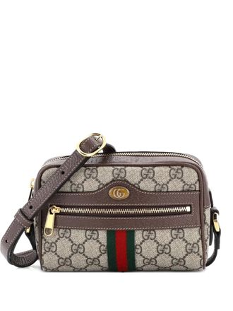 Gucci Ophidia Shoulder Bag GG Coated Canvas Mini crossbody bag - Brown
