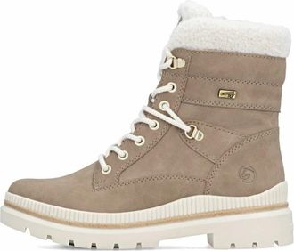 Remonte Veterschoen enkellaars - Dames - Schoenen - Beige - Maat: 39 EU Fleece