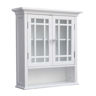 Teamson Home Teamson Home - Neal Mueble De Ba&ntilde;o Blanco De Pared De Madera 2 Puertas 7473