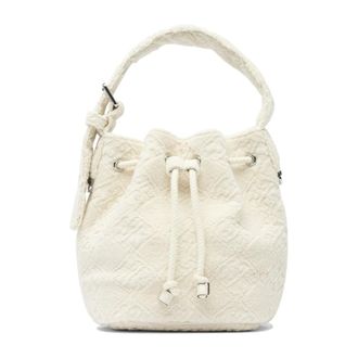 Tory Burch Bucket Bags, female, White, ONE SIZE, White Handbag with T Monogram