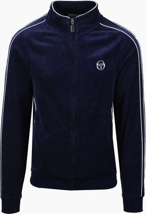 Sergio Tacchini Mens SERGIO TACCHINI TASSO VELOUR TRACK TOP MARITIME BLUE/WHITE - Navy - Size: 40