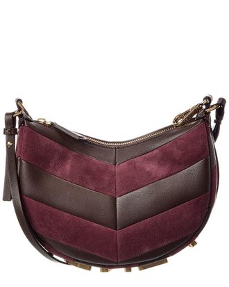 Fendi Fendi Fendigraphy Mini Leather & Suede Hobo Bag