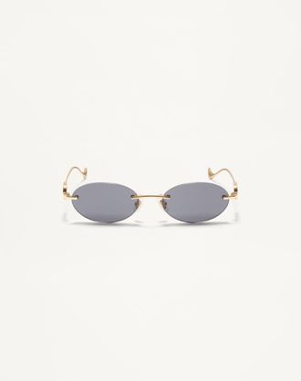 Valentino Occhiale Geometrico In Metallo Donna ORO/GRIGIO 53