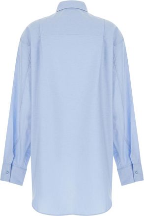 Andamane Womens Light Blue Cotton Blend Shirt With Buttons Blouses