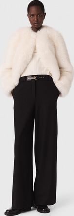 Maje Wide-leg Suit Trousers - Black - Maje