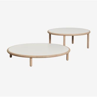 Sklum Set De 2 Mesas De Centro Redondas En Madera De Acacia Olivia Sklum