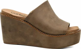 Corkys Footwear Womens Mugshot Wedges In Tan Oil