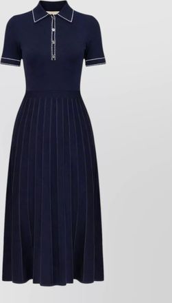 Michael Kors knit polo dress pleated skirt silhouette