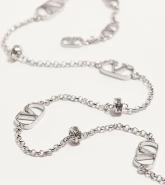 Valentino Garavani Collana Vlogo Signature In Metallo E Cristalli Donna PALLADIO/CRYSTAL UNI