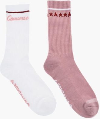 Converse Set 2 Pairs of Bicolor Long Socks with Contrasting Details size 37-42