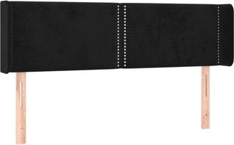 vidaXL Cabecero De Terciopelo Negro 147x16x78/88 Cm Vidaxl