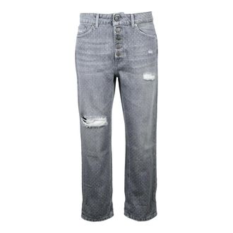Dondup Cropped Jeans, female, Gray, Size: W28 Koons Jeans