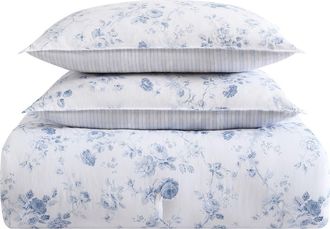 Laura Ashley Belinda Cotton Comforter Set in Chambray Blue at Nordstrom Rack, Size Twin X-Long