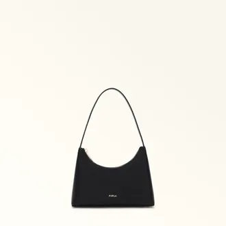 Furla Diamante Shoulder Bag Mini Nero Black Sidney Calf Leather Woman