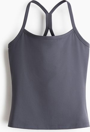 H&M Sport-Tr&auml;gertop mit integriertem BH mit SoftMove - Dunkles Lehmgrau