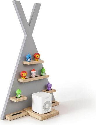 Relaxdays Relaxdays Toniebox shelf, magnetic, for Toniebox & 34 Tonies, tent-shaped, HxWxD: 69x49x9 cm, grey