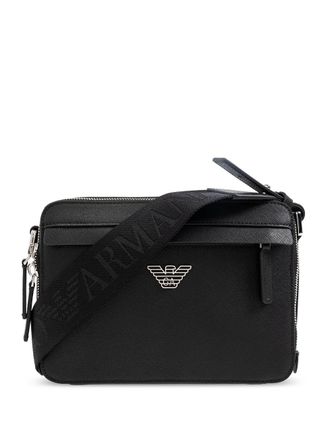 Emporio Armani Zippered messenger bag - men - Polyurethane/Bonded Leather/Polyester/Polyamide - OS - Black